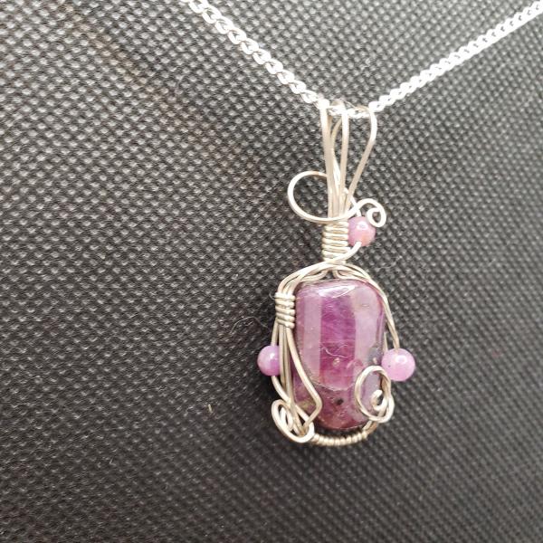 Ruby Nugget Pendant in sterling silver picture