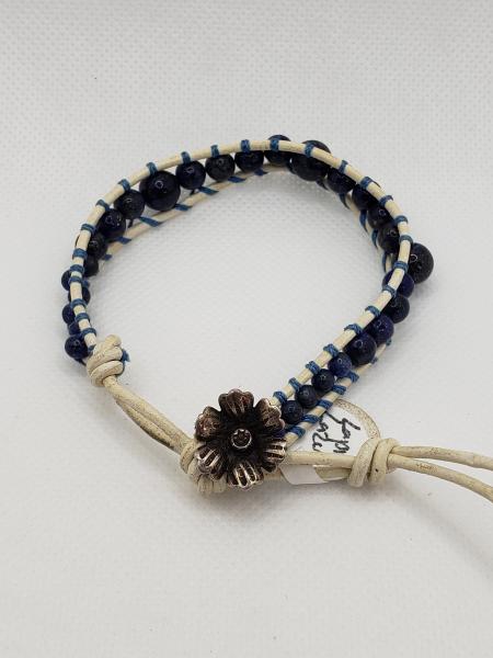 Leather Bracelet with Lapis Lazuli picture