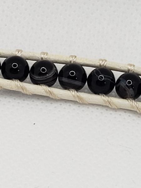 Leather Bracelet with Sardonyx on white leather picture