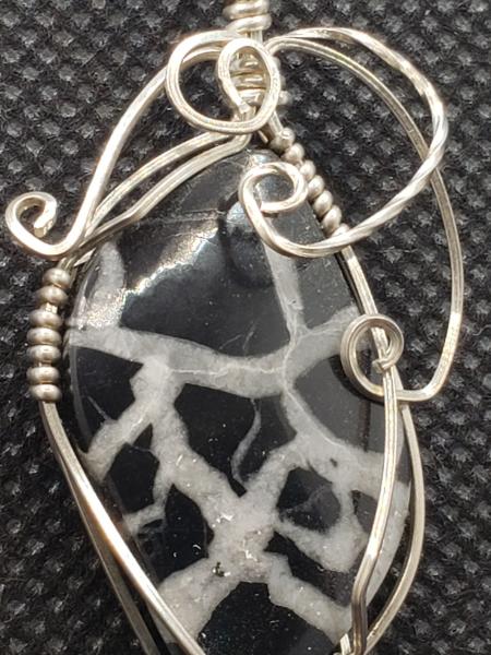 Black Septarian Pendant in sterling silver picture