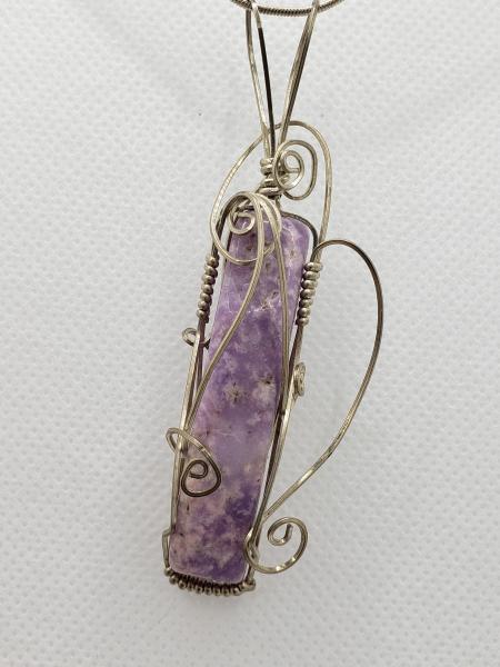 Wire wrapped Prairie Tanzanite  Nugget Pendant in sterling silver picture