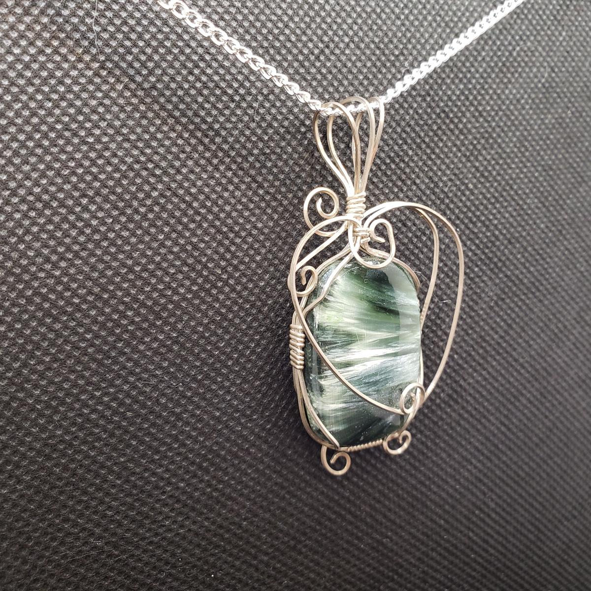 Green Seraphinite Pendant in sterling silver picture
