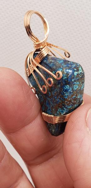 Wire wrapped Shattuckite Nugget in Rose gold picture