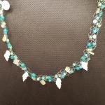 Seafoam Seashell wire crochet necklace