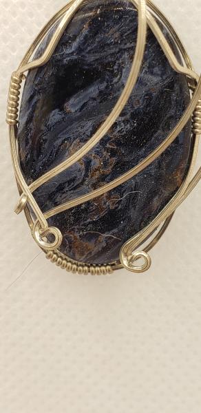 Wire wrapped Pietersite Pendant in sterling silver picture