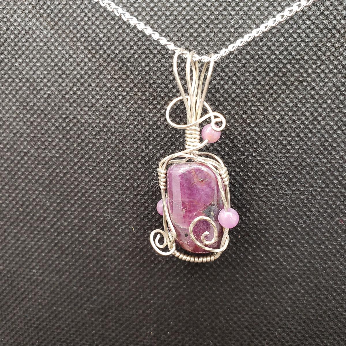 Ruby Nugget Pendant in sterling silver picture
