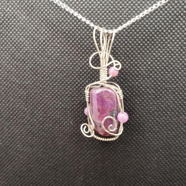 Ruby Nugget Pendant in sterling silver picture