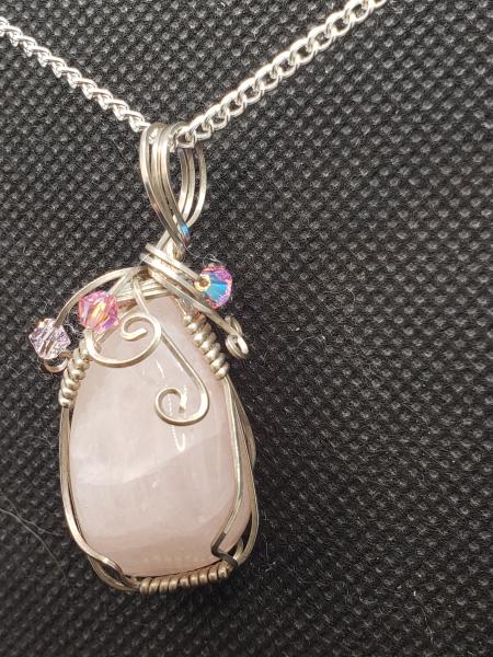 Rose Quartz Pendant in sterling silver picture