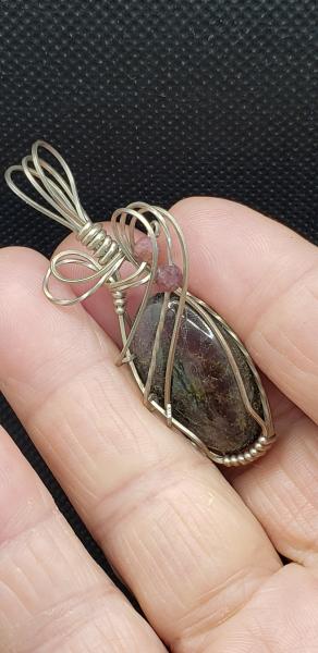 Wire wrapped Tourmaline Pendant in sterling silver picture