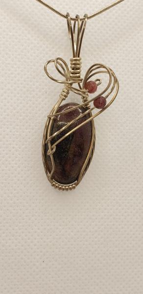 Wire wrapped Tourmaline Pendant in sterling silver picture