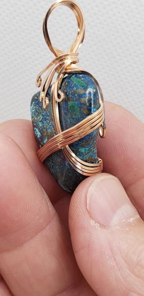 Wire wrapped Shattuckite Nugget in Rose gold picture