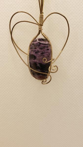 Wire wrapped Russian Charoite Pendant in sterling silver picture