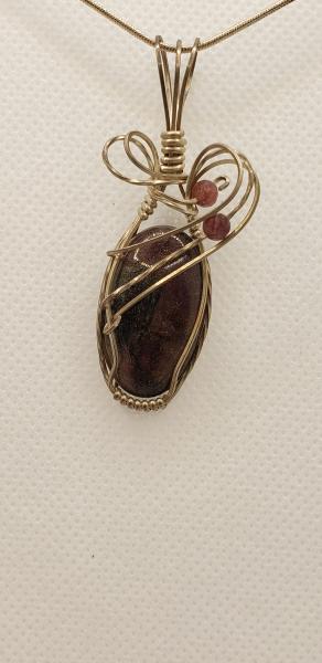 Wire wrapped Tourmaline Pendant in sterling silver picture