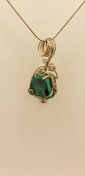 Wire Wrapped Nugget Malachite  in Argentum Sterling Silver picture