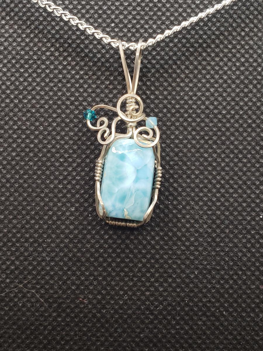 Dominican Larimar Pendant in sterling silver picture