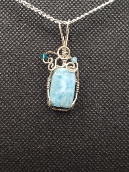 Dominican Larimar Pendant in sterling silver picture