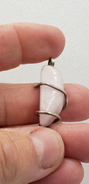 Wire wrapped Kunzite Nugget Pendant in sterling silver picture