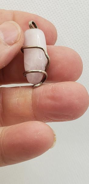 Wire wrapped Kunzite Nugget Pendant in sterling silver picture