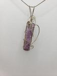 Wire wrapped Prairie Tanzanite  Nugget Pendant in sterling silver