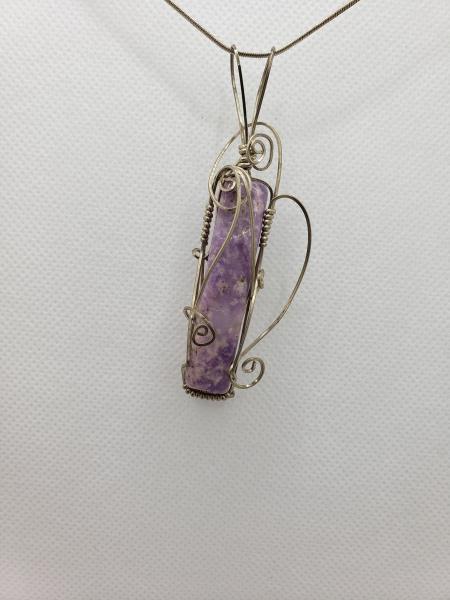 Wire wrapped Prairie Tanzanite  Nugget Pendant in sterling silver