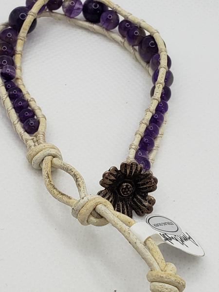 Leather Bracelet with Amethyst picture