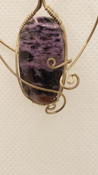 Wire wrapped Russian Charoite Pendant in sterling silver picture