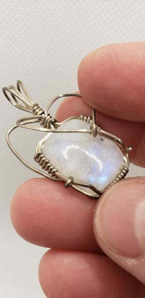 Wire wrapped Moonstone Pendant in sterling silver picture