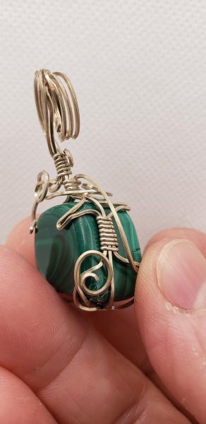 Wire Wrapped Nugget Malachite  in Argentum Sterling Silver picture