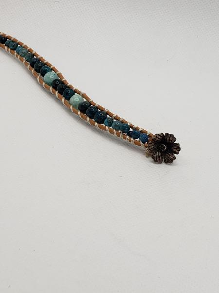 Leather Bracelet with Apatite and Amazonite picture