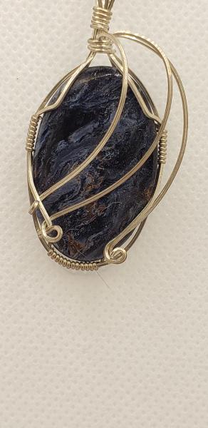 Wire wrapped Pietersite Pendant in sterling silver picture