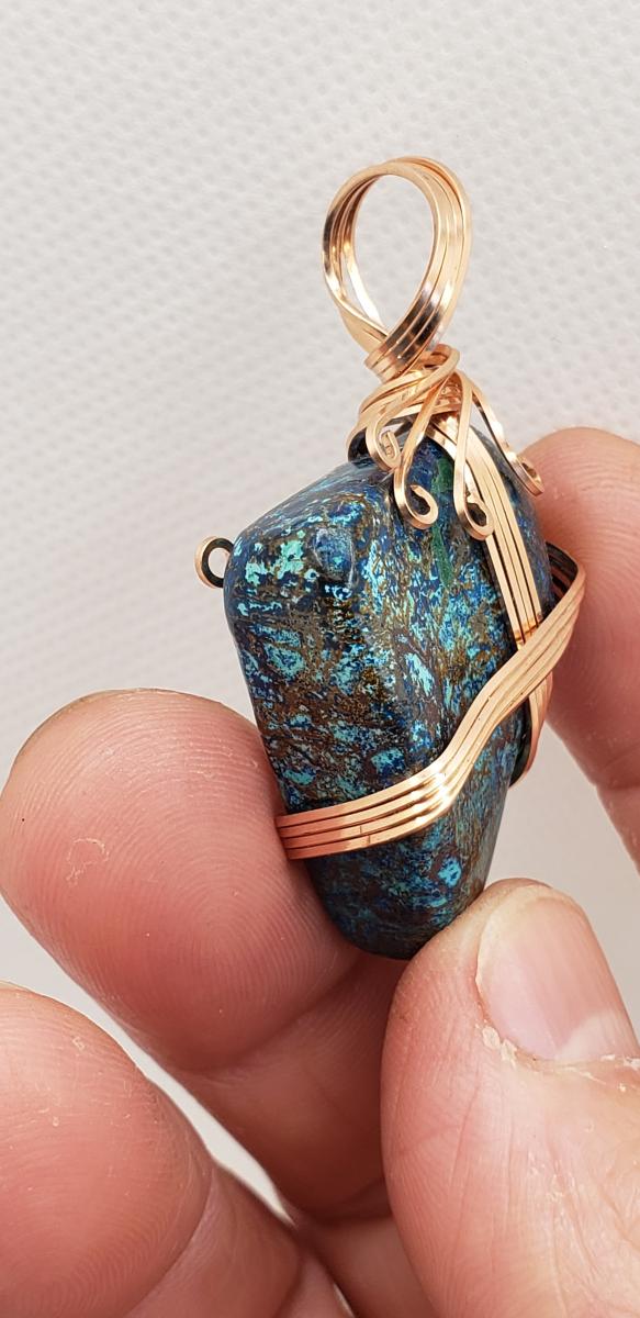 Wire wrapped Shattuckite Nugget in Rose gold picture