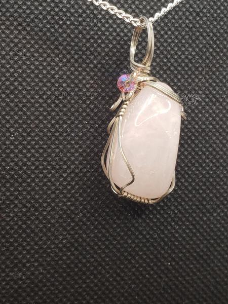 Rose Quartz Pendant in sterling silver picture