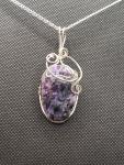 Russian Charoite Pendant in sterling silver