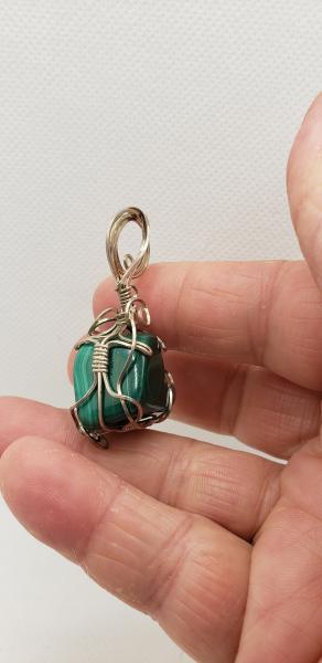 Wire Wrapped Nugget Malachite  in Argentum Sterling Silver picture
