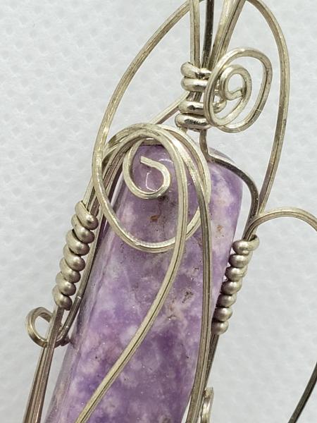 Wire wrapped Prairie Tanzanite  Nugget Pendant in sterling silver picture