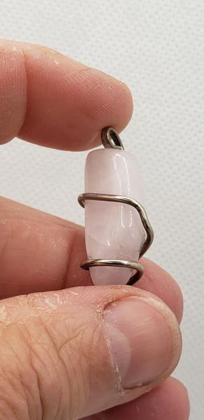 Wire wrapped Kunzite Nugget Pendant in sterling silver picture