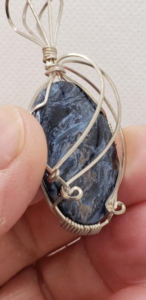 Wire wrapped Pietersite Pendant in sterling silver picture