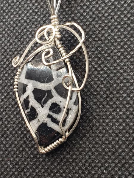 Black Septarian Pendant in sterling silver picture