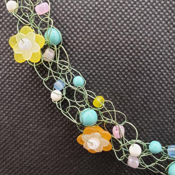 Flower Garden wire crochet necklace picture