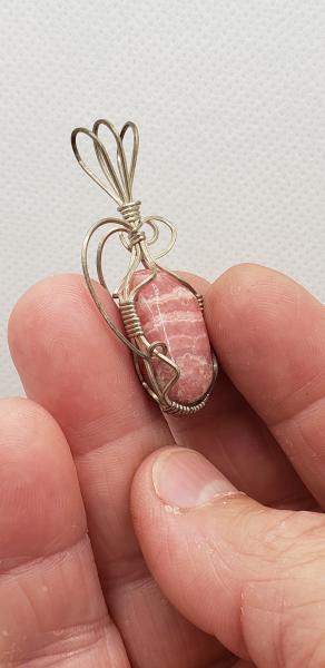 Wire wrapped Rhodochrosite Nugget in sterling silver picture