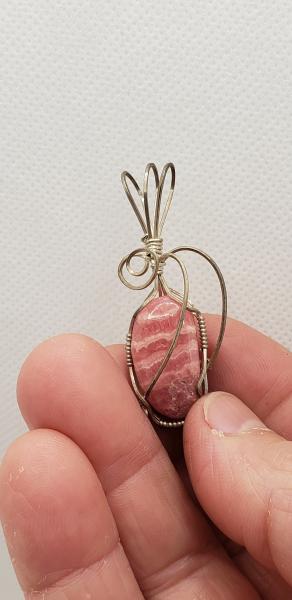 Wire wrapped Rhodochrosite Nugget in sterling silver picture