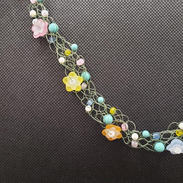 Flower Garden wire crochet necklace picture