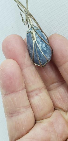 Wire wrapped Aquamarine Pendant in sterling silver picture