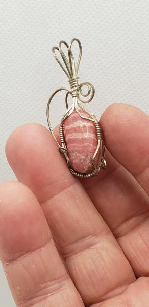 Wire wrapped Rhodochrosite Nugget in sterling silver picture