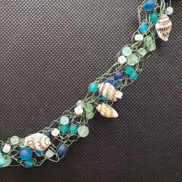Seashells and Dolphins wire crochet necklace picture
