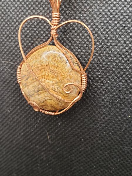 Wire wrapped Picture Jasper Pendant in copper picture