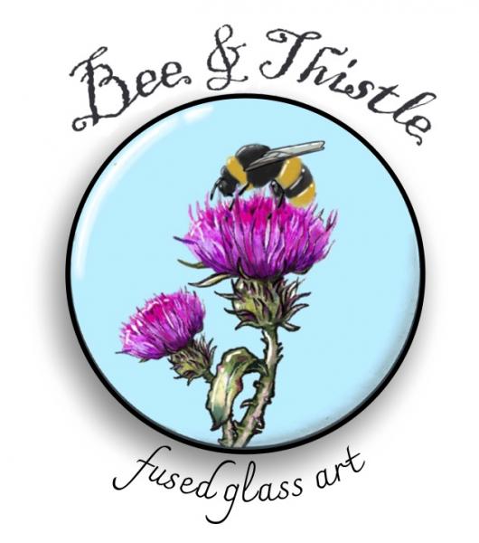 Bee and Thistle Glass Art