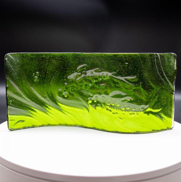 Tile - Green glass wave with koi fish