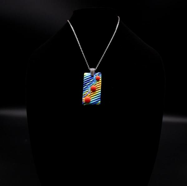 Jewelry - Accordion style rectangular pendant picture