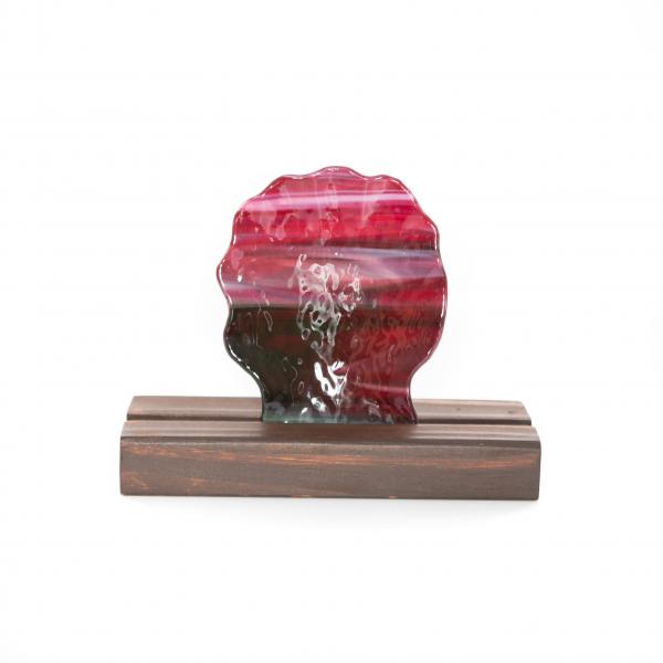 Plate - Raspberry swirl scallop shape spoon holder picture